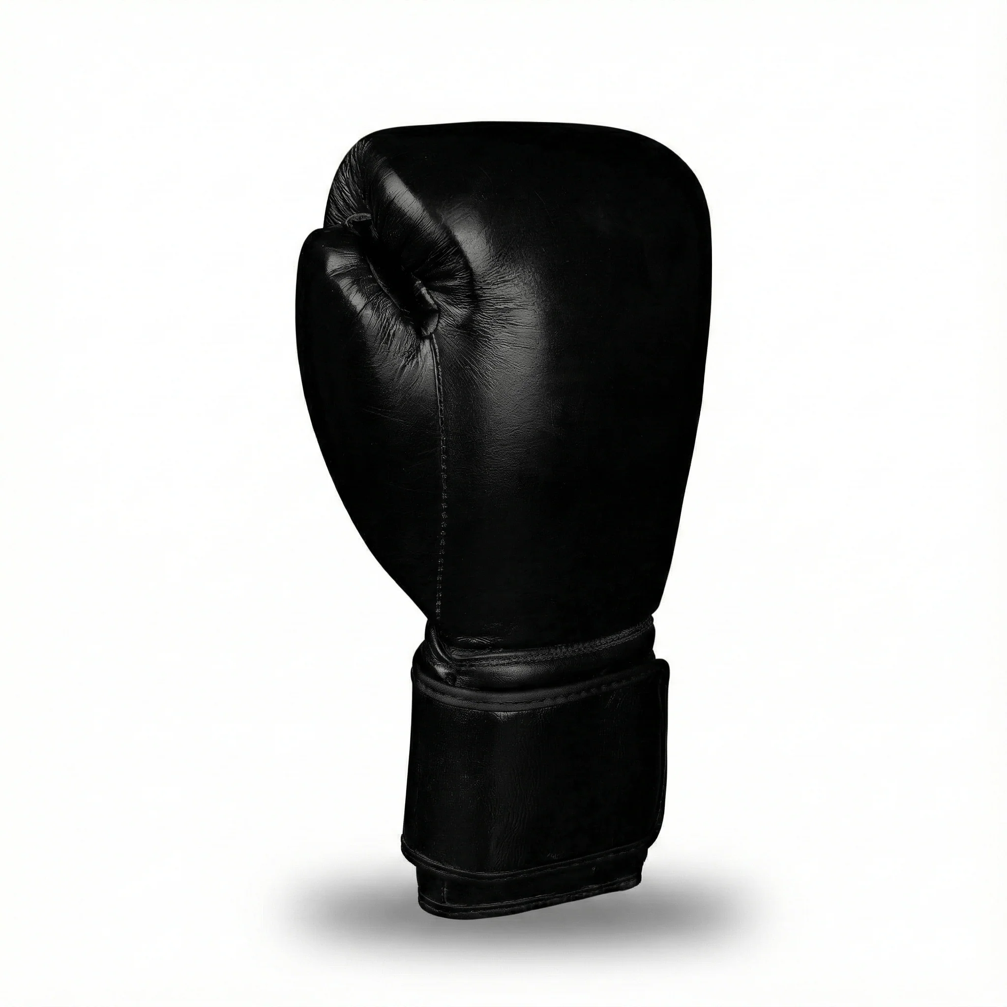 Basic Black Genuine Leather Boxing Gloves - Image 3