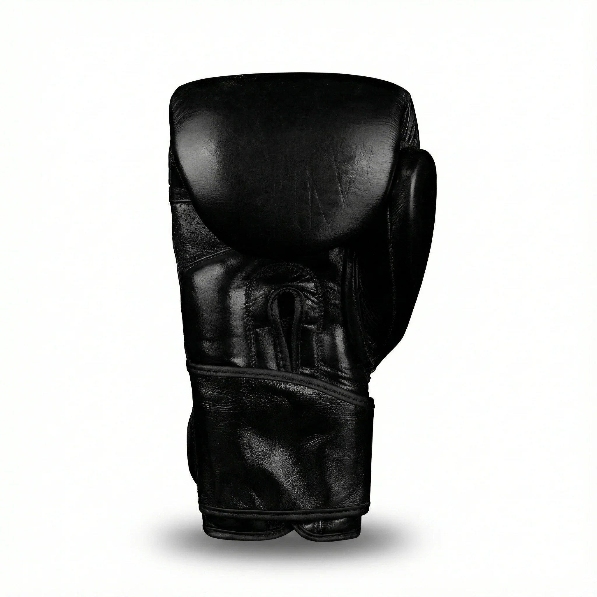 Basic Black Genuine Leather Boxing Gloves - Image 4