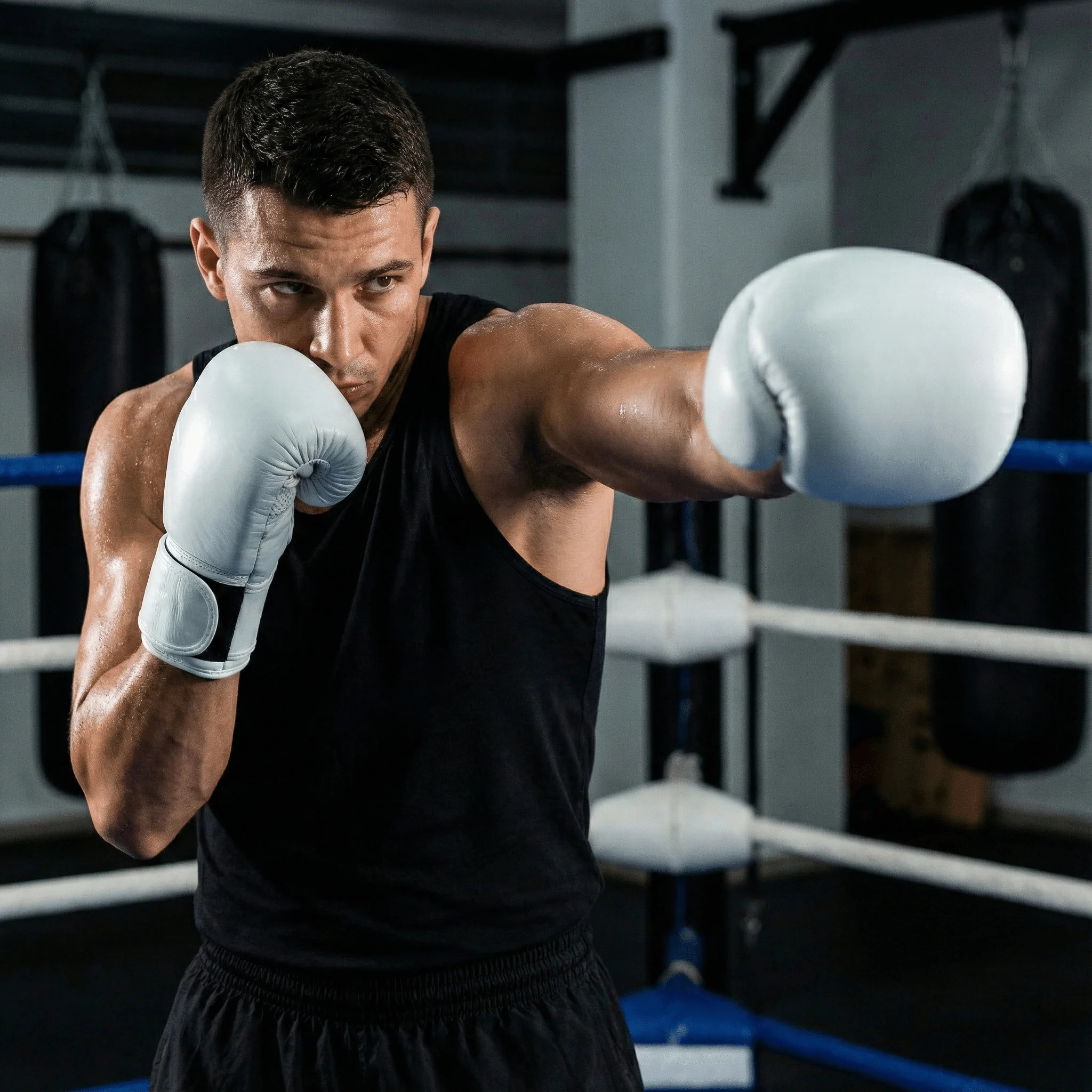 Basic White Genuine Leather Boxing Gloves - Image 7