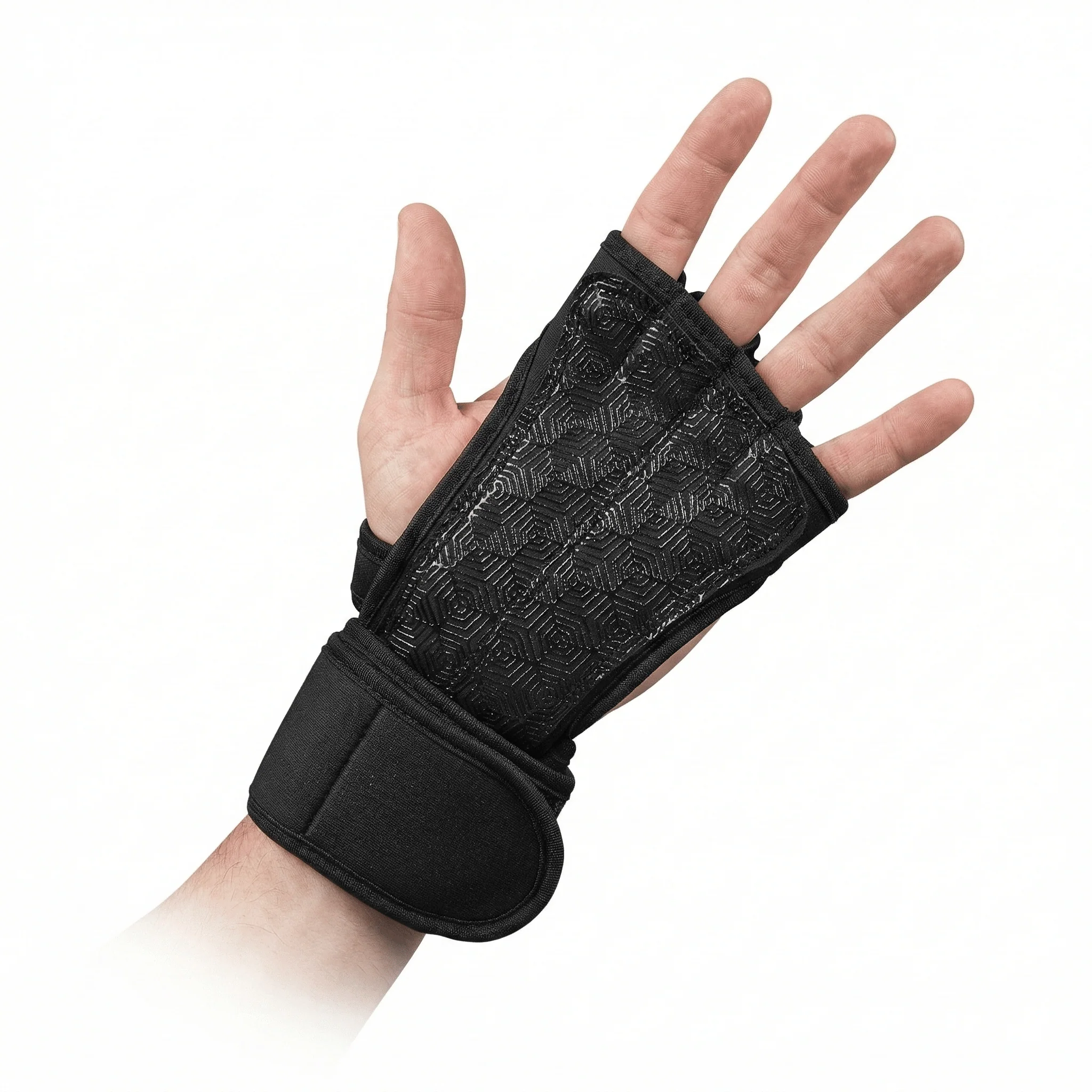 Black Hex-Traction Weightlifting Grips - Image 5