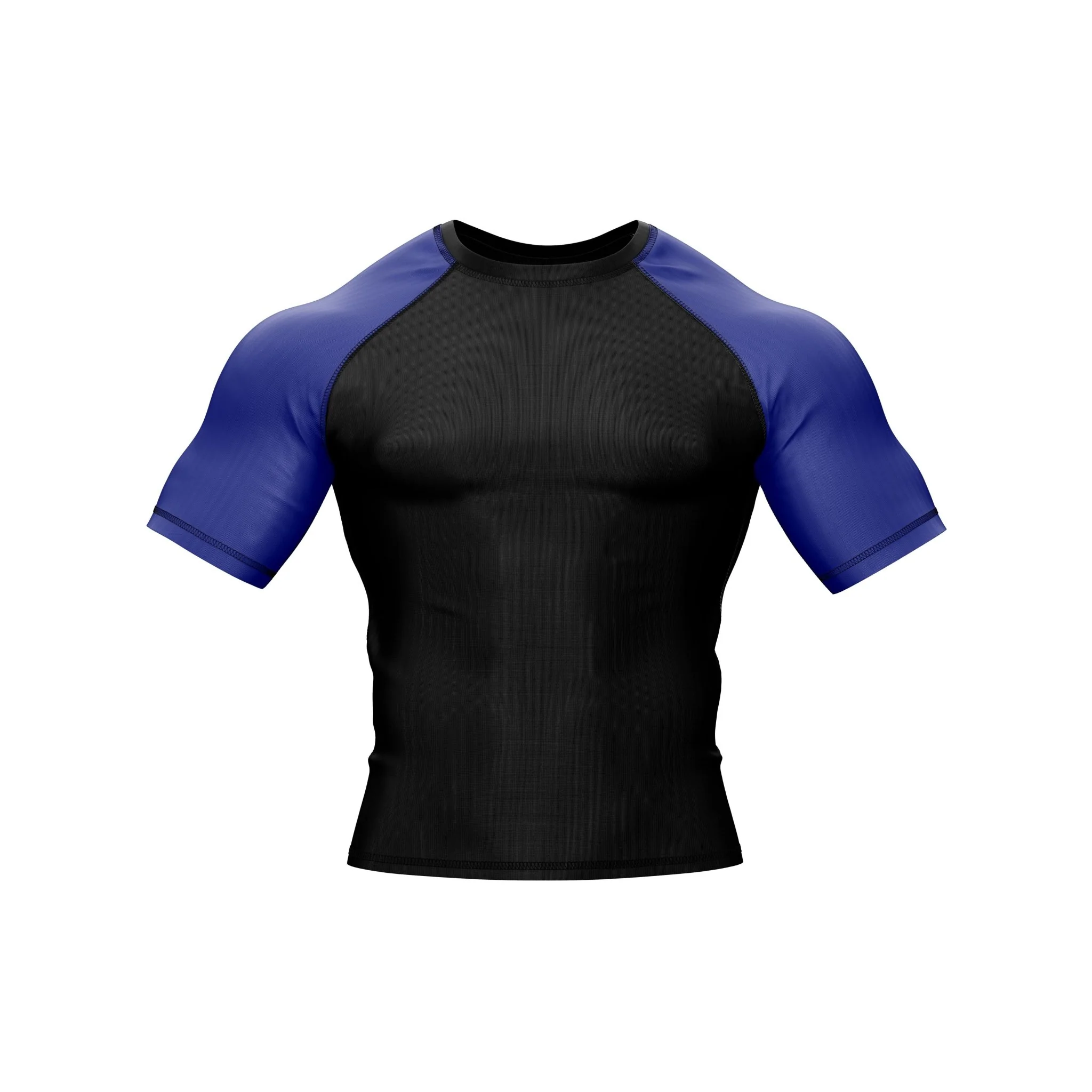 Black with Blue Sleeves Ranked Rashguard - Image 4