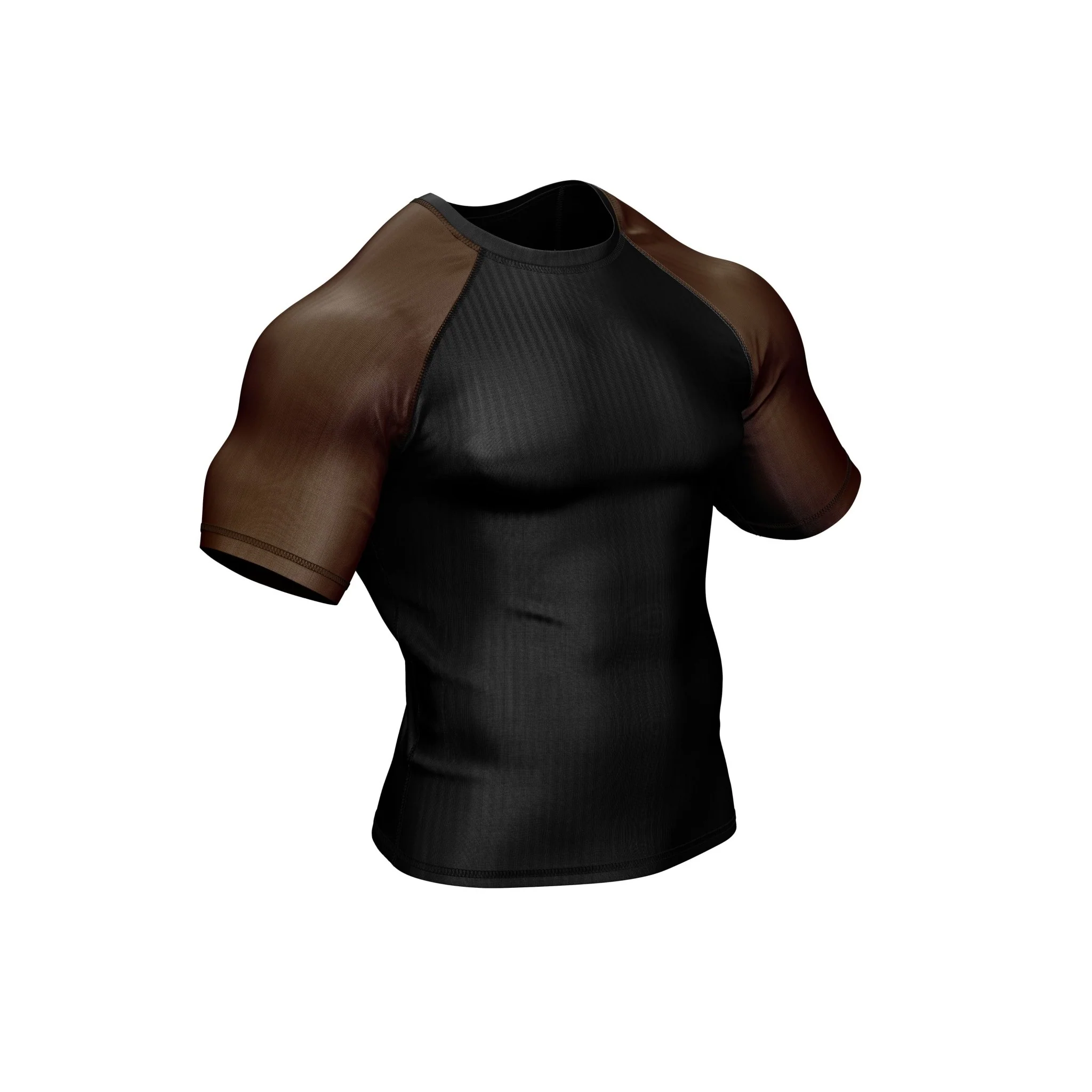 Black with Brown Sleeves Ranked Rashguard - Image 5