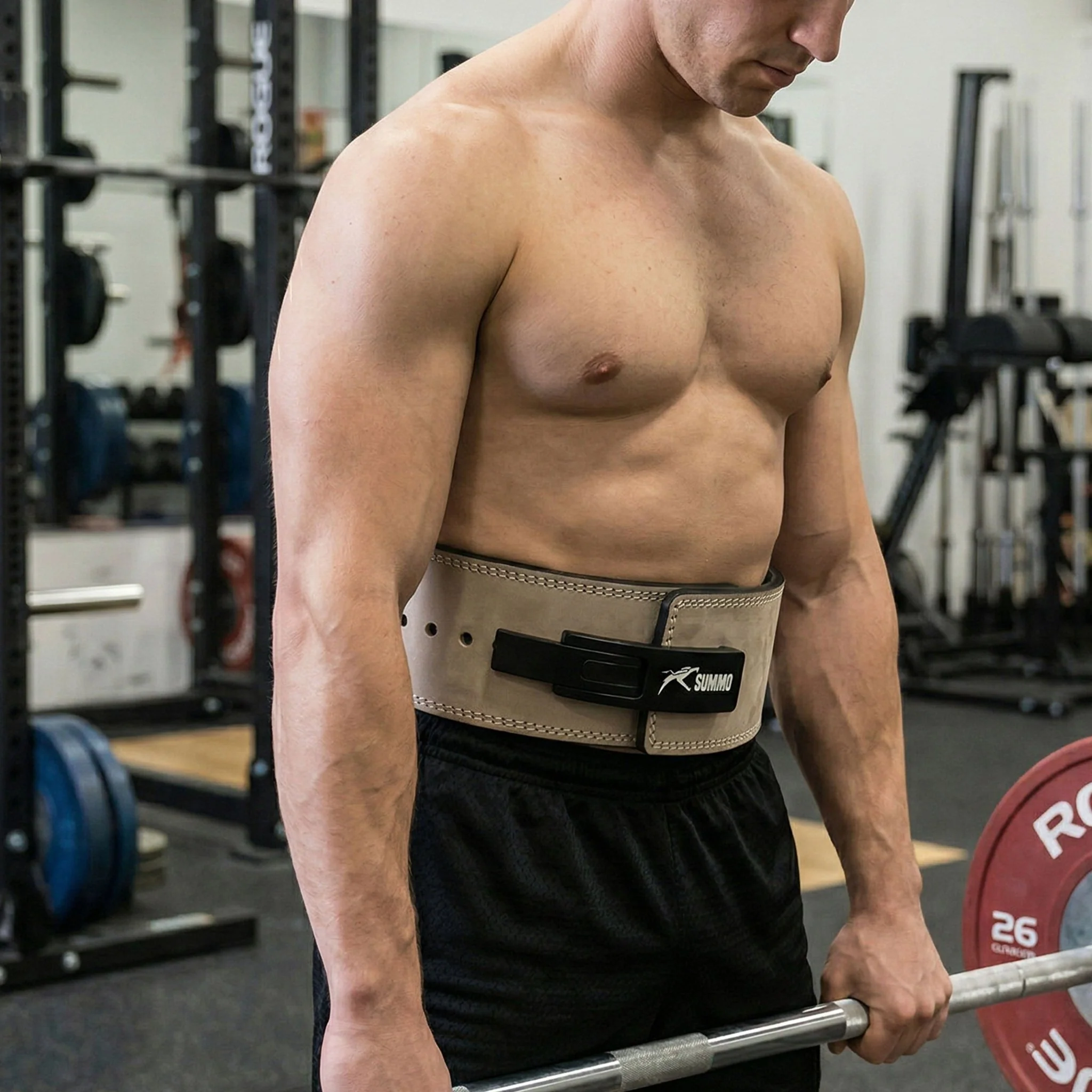 Desert Sand Leather Weight Lifting Belt - Image 7