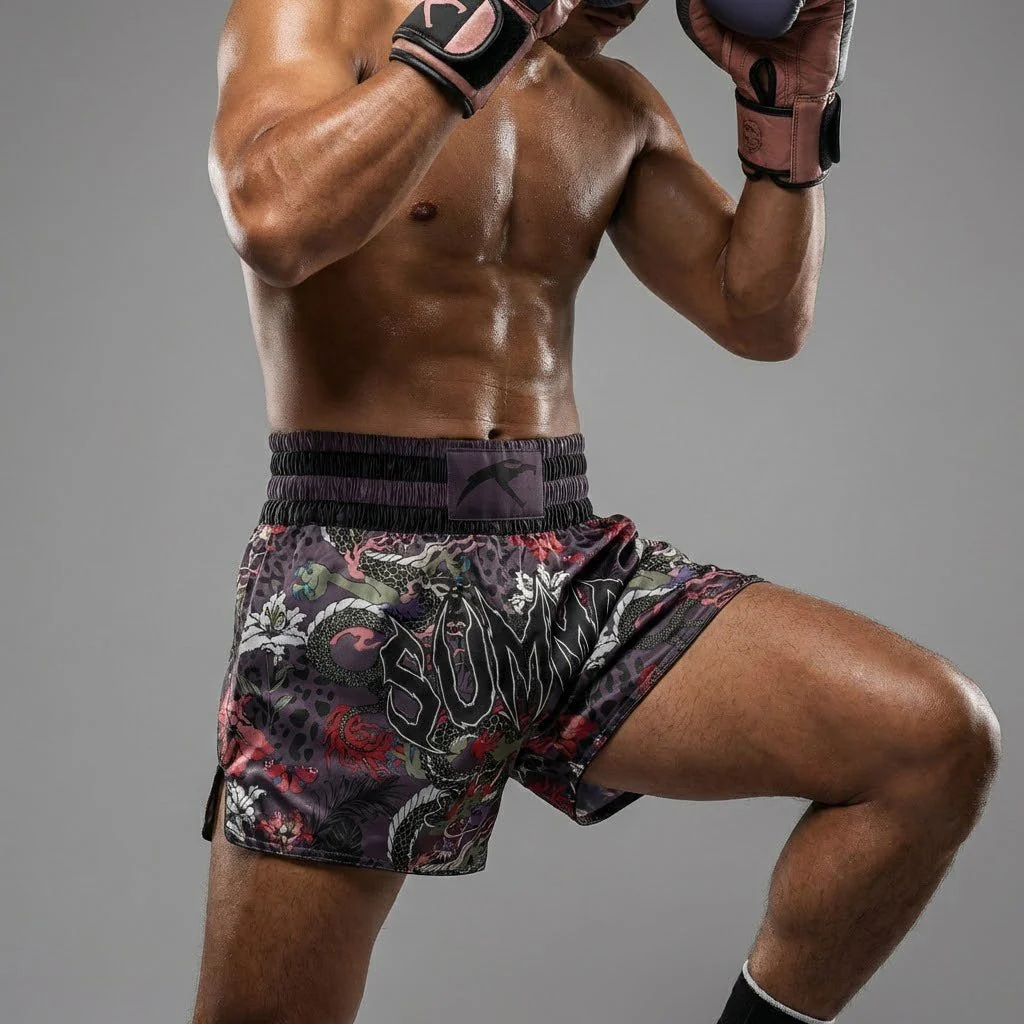 Floral Dragon Muay Thai Shorts - Image 3