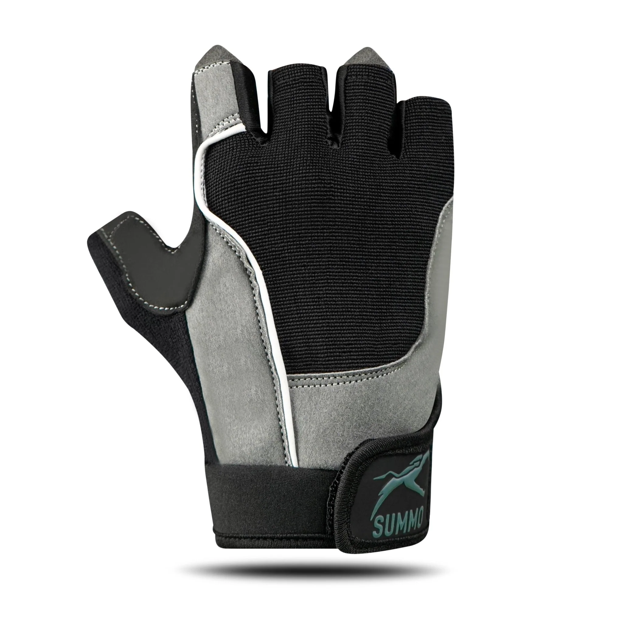 Grey Suede Palm Weightlifting Gym Gloves - Image 4