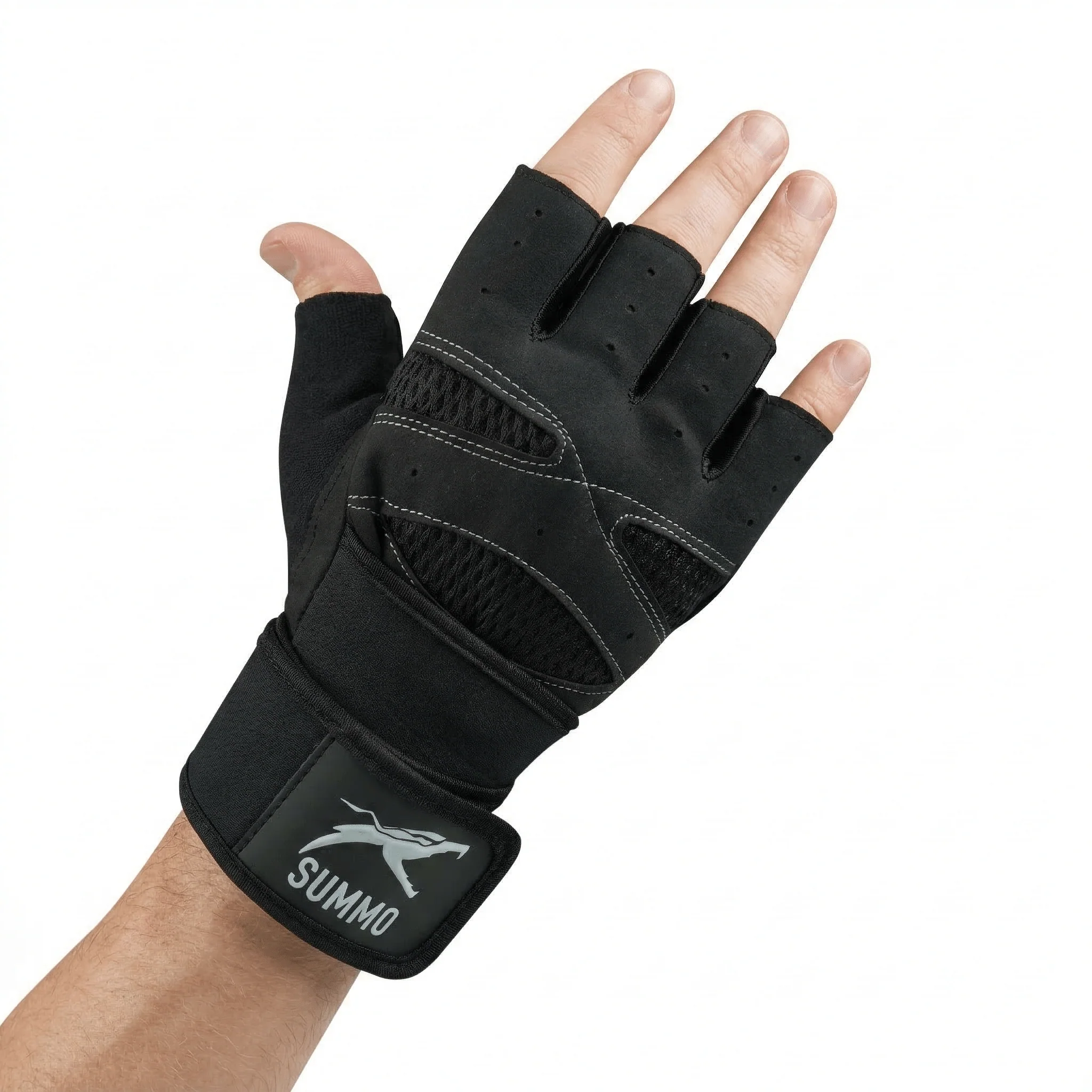 Hex-Grip Vented Black Weightlifting Gloves - Image 7