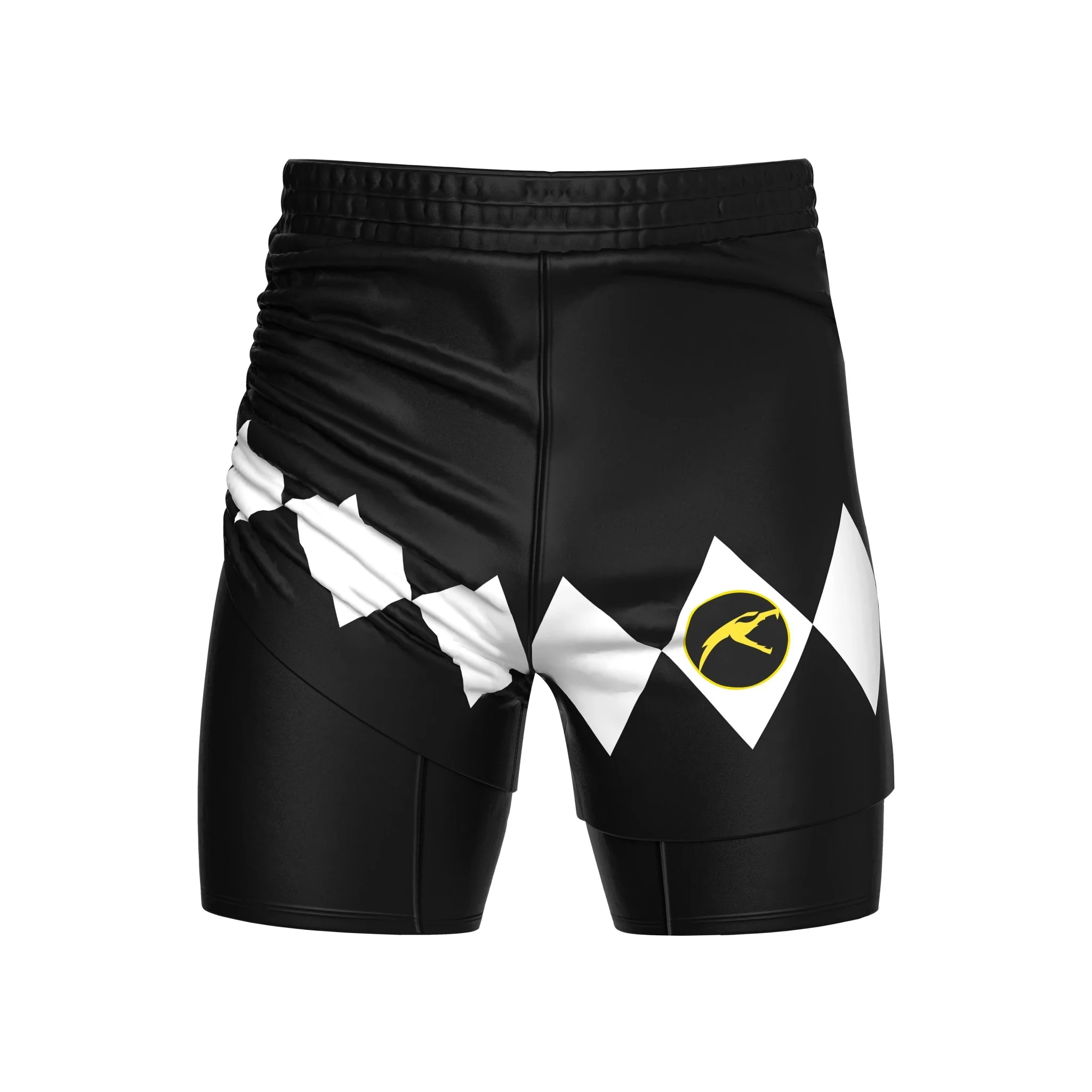 Mighty Morphin Grappler - Black 2 In One Training Shorts - Image 3