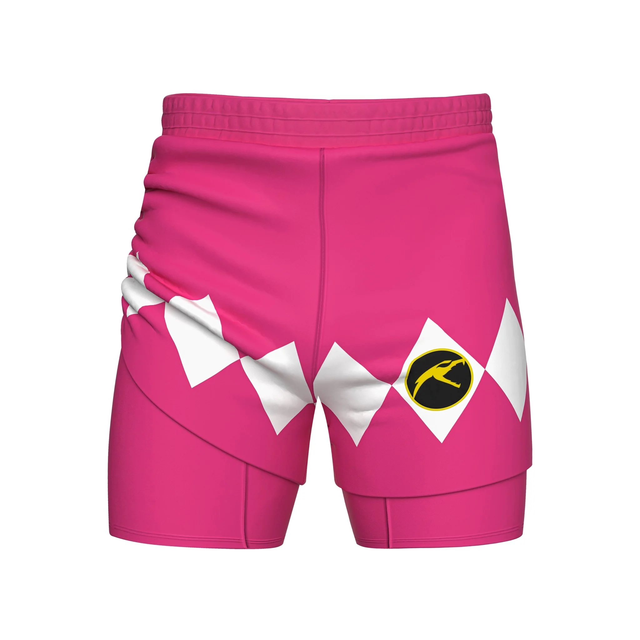 Mighty Morphin Grappler - Pink 2 In One Training Shorts - Image 3