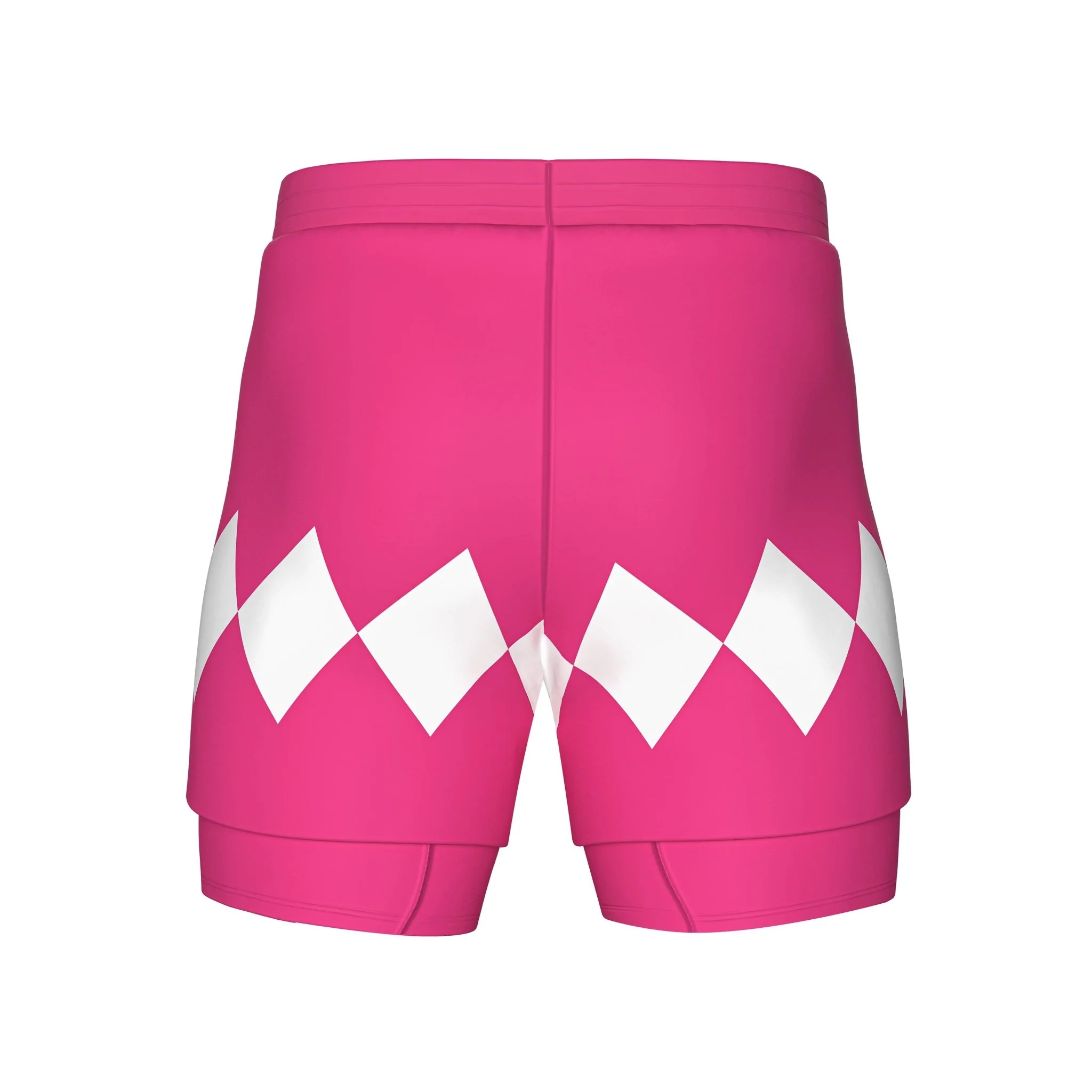 Mighty Morphin Grappler - Pink 2 In One Training Shorts - Image 4
