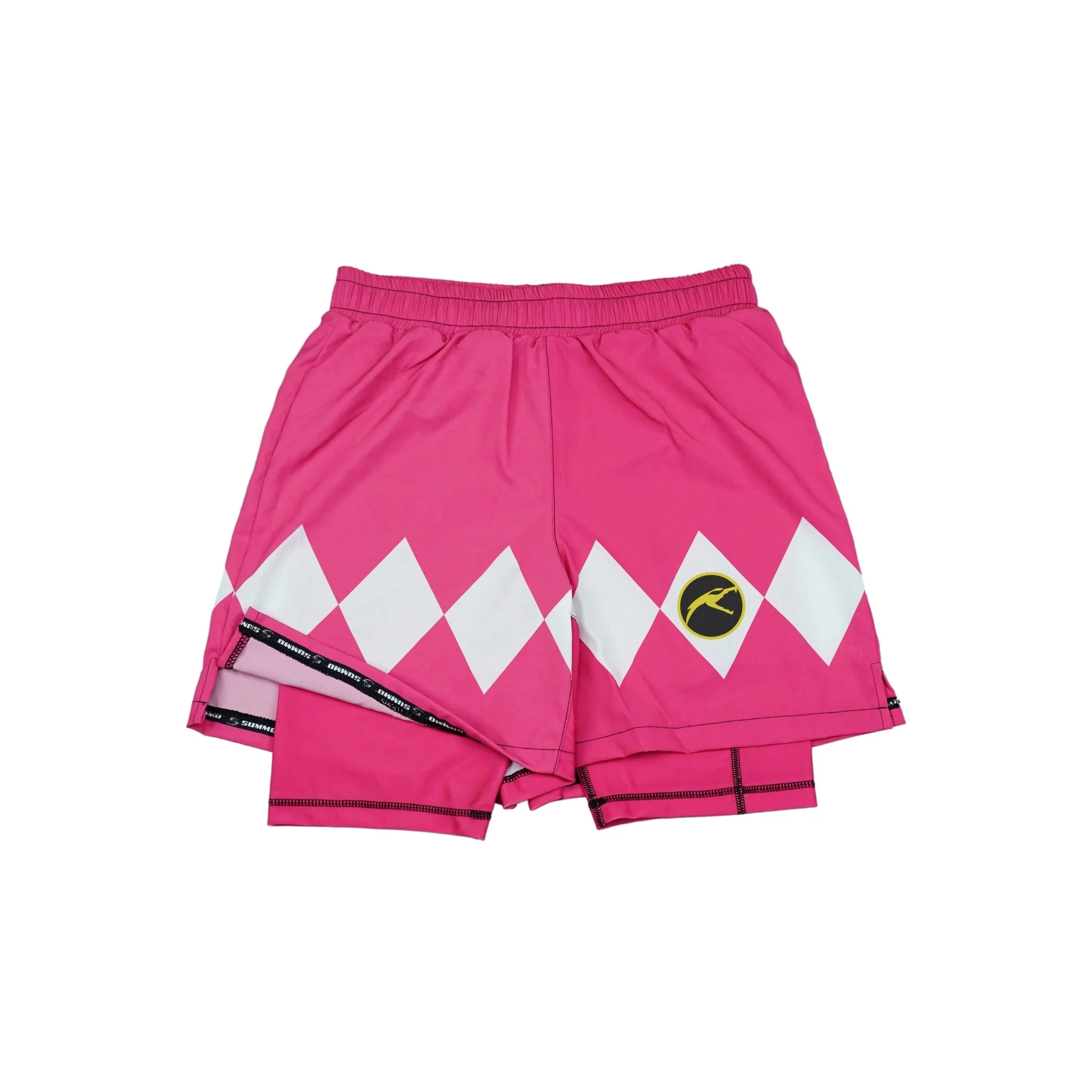 Mighty Morphin Grappler - Pink 2 In One Training Shorts - Image 6
