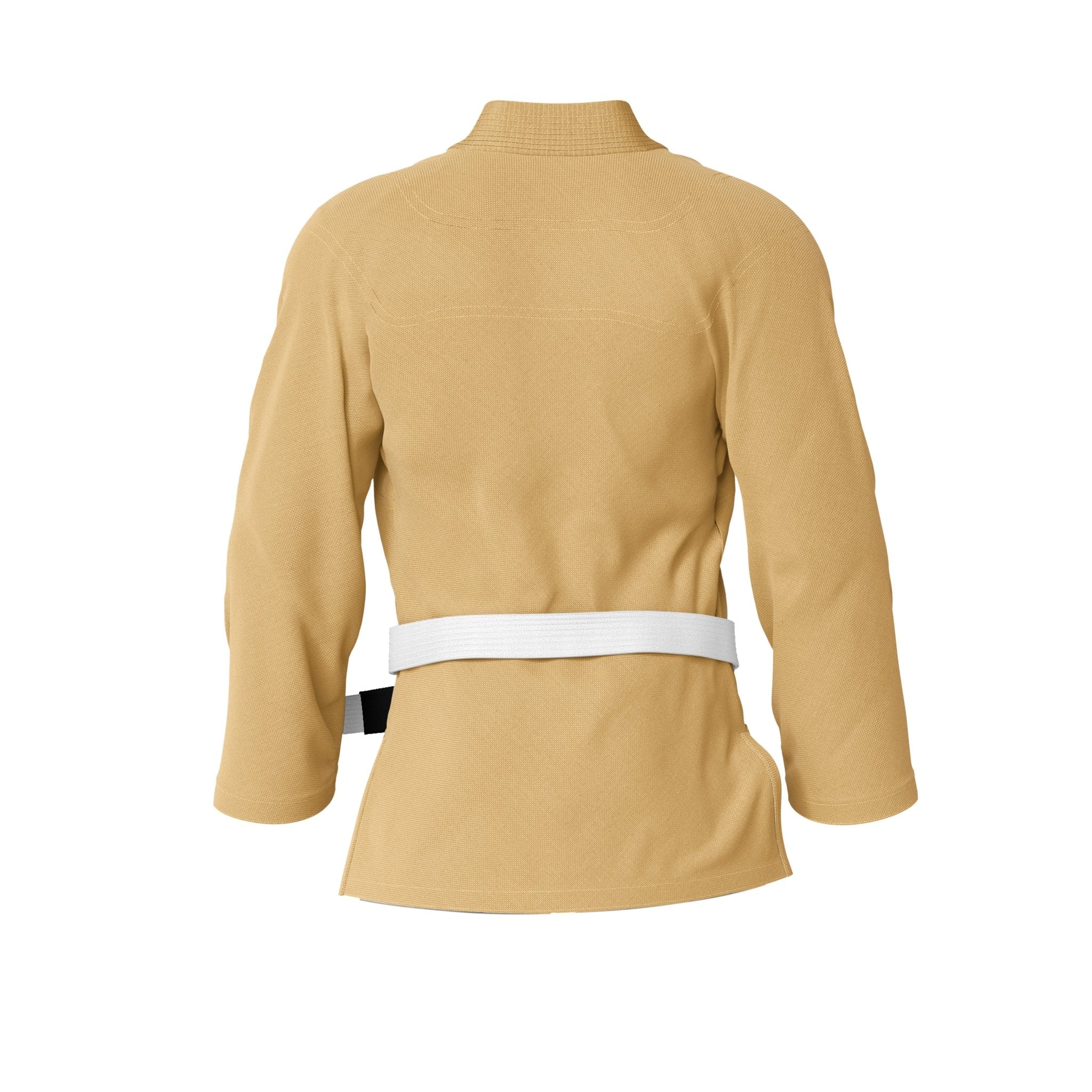 Plain Beige Brazilian Jiu Jitsu Gi Jacket - Image 3