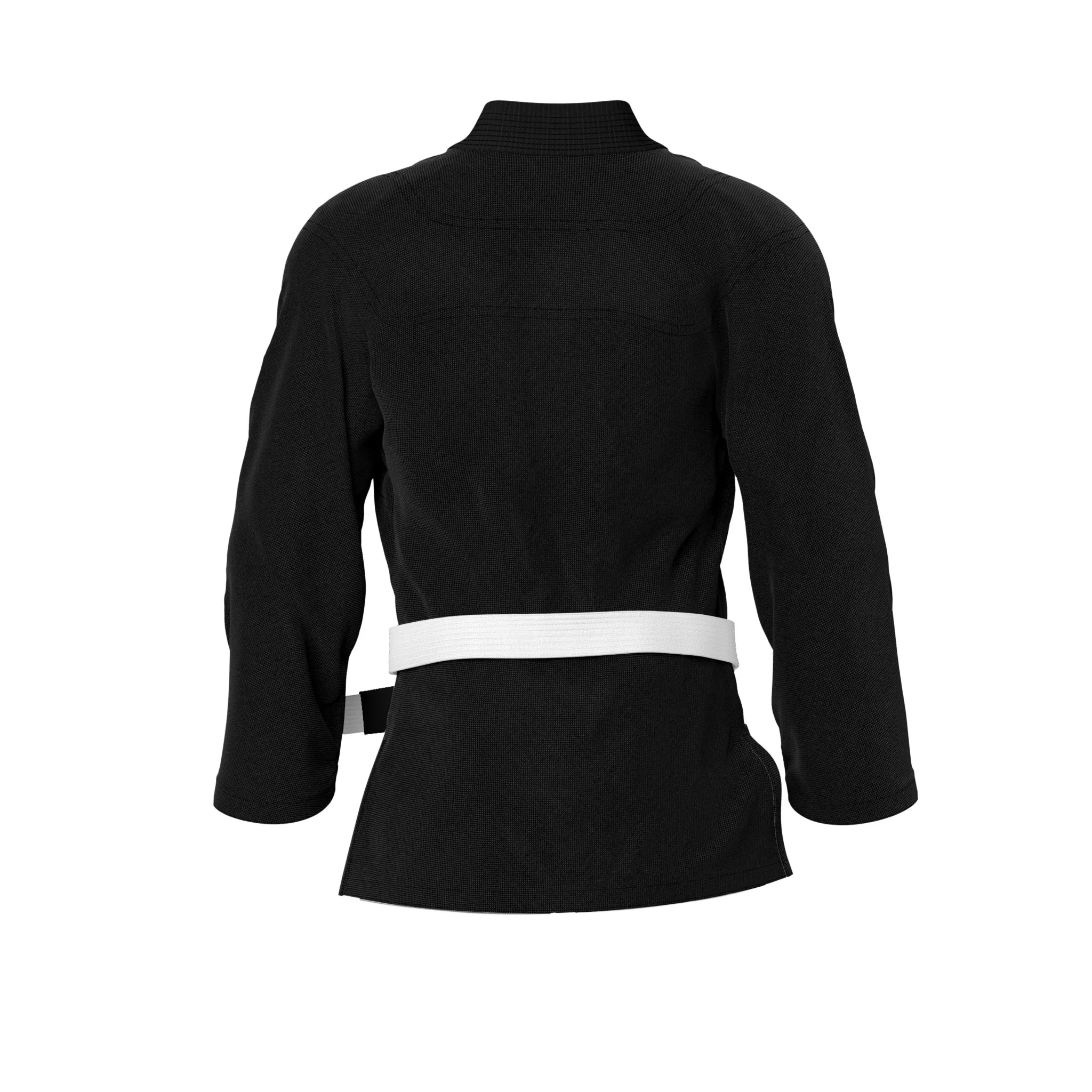 Plain Black Brazilian Jiu Jitsu Gi Jacket - Image 3