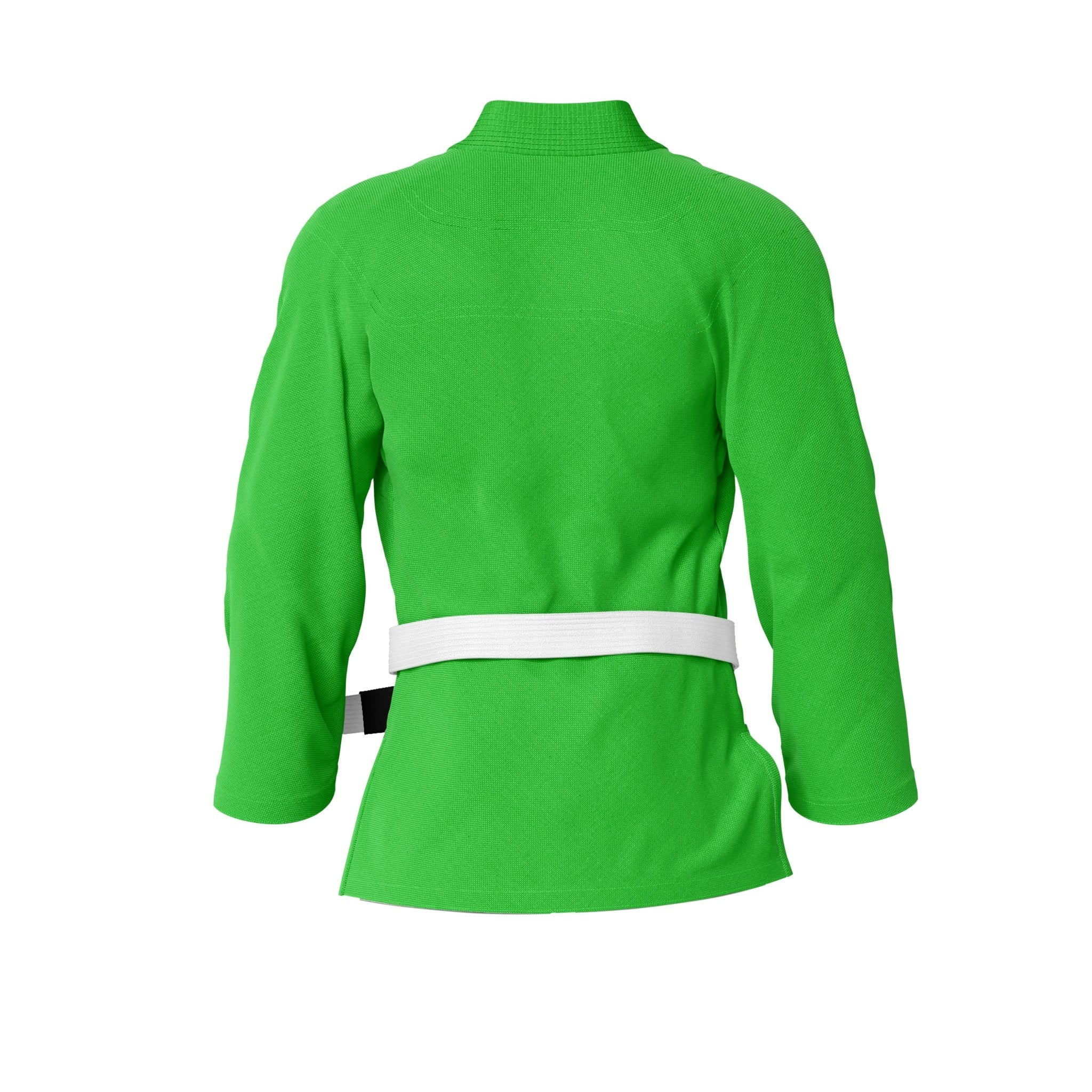 Plain Bright Green Brazilian Jiu Jitsu Gi Jacket - Image 3