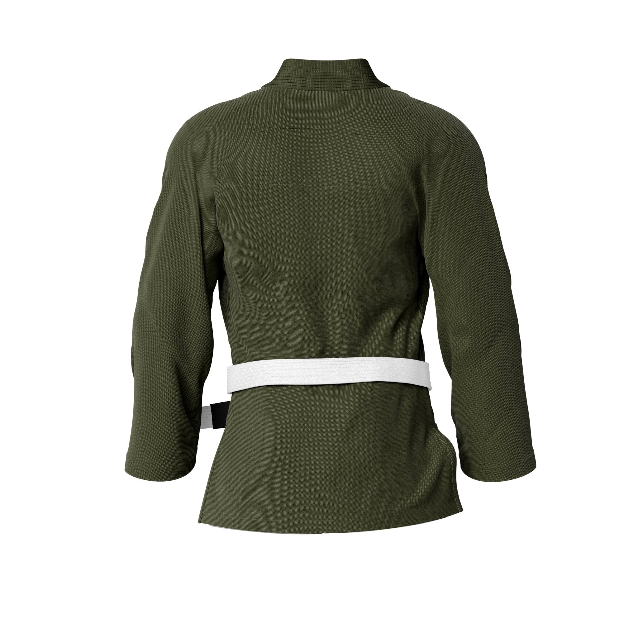 Plain Military Green Brazilian Jiu Jitsu Gi Jacket - Image 3