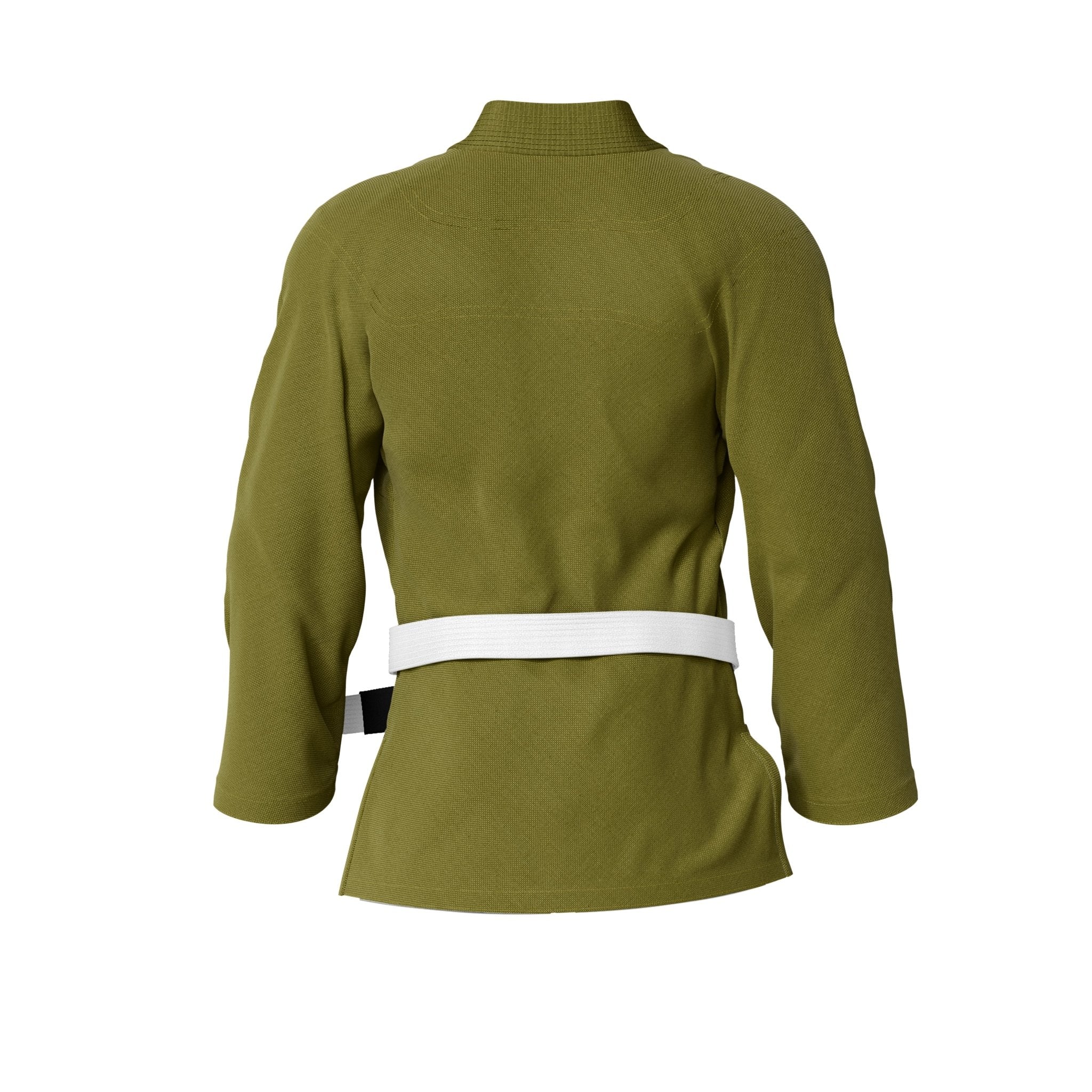 Plain Olive Brazilian Jiu Jitsu Gi Jacket - Image 3
