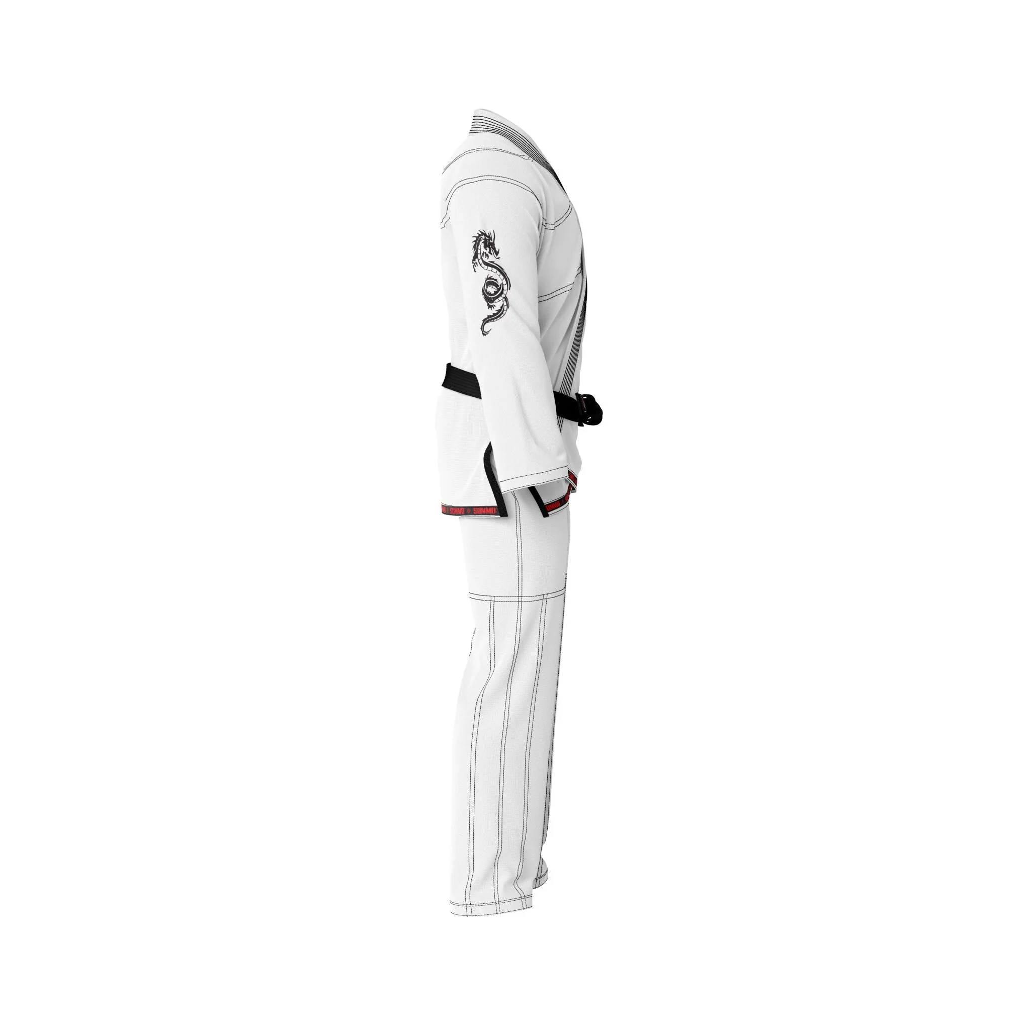 Summo Combatant White Brazilian Jiu Jitsu GI (BJJ GI) - Image 5