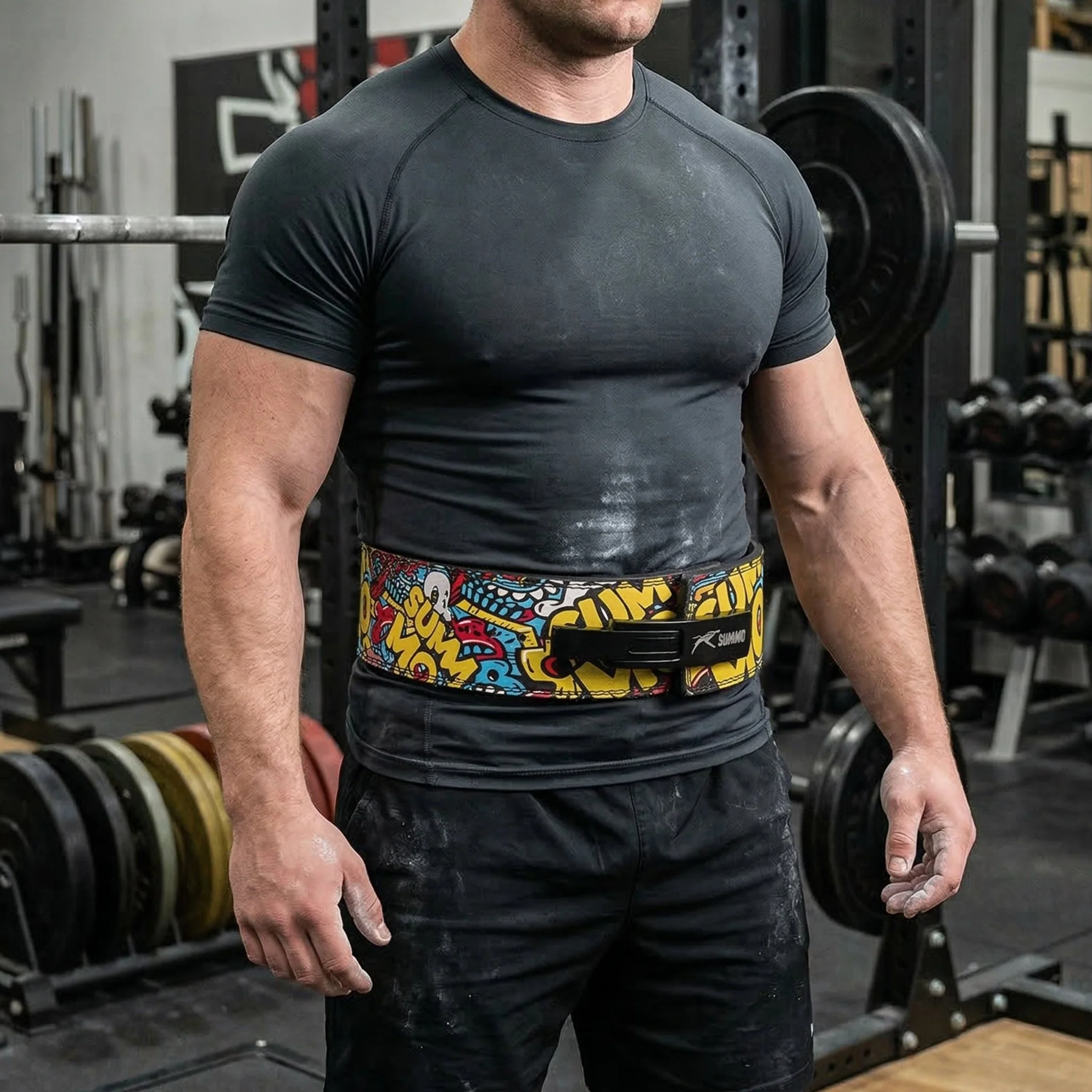 Summo Graffiti Leather Weight Lifting Belt - Image 7