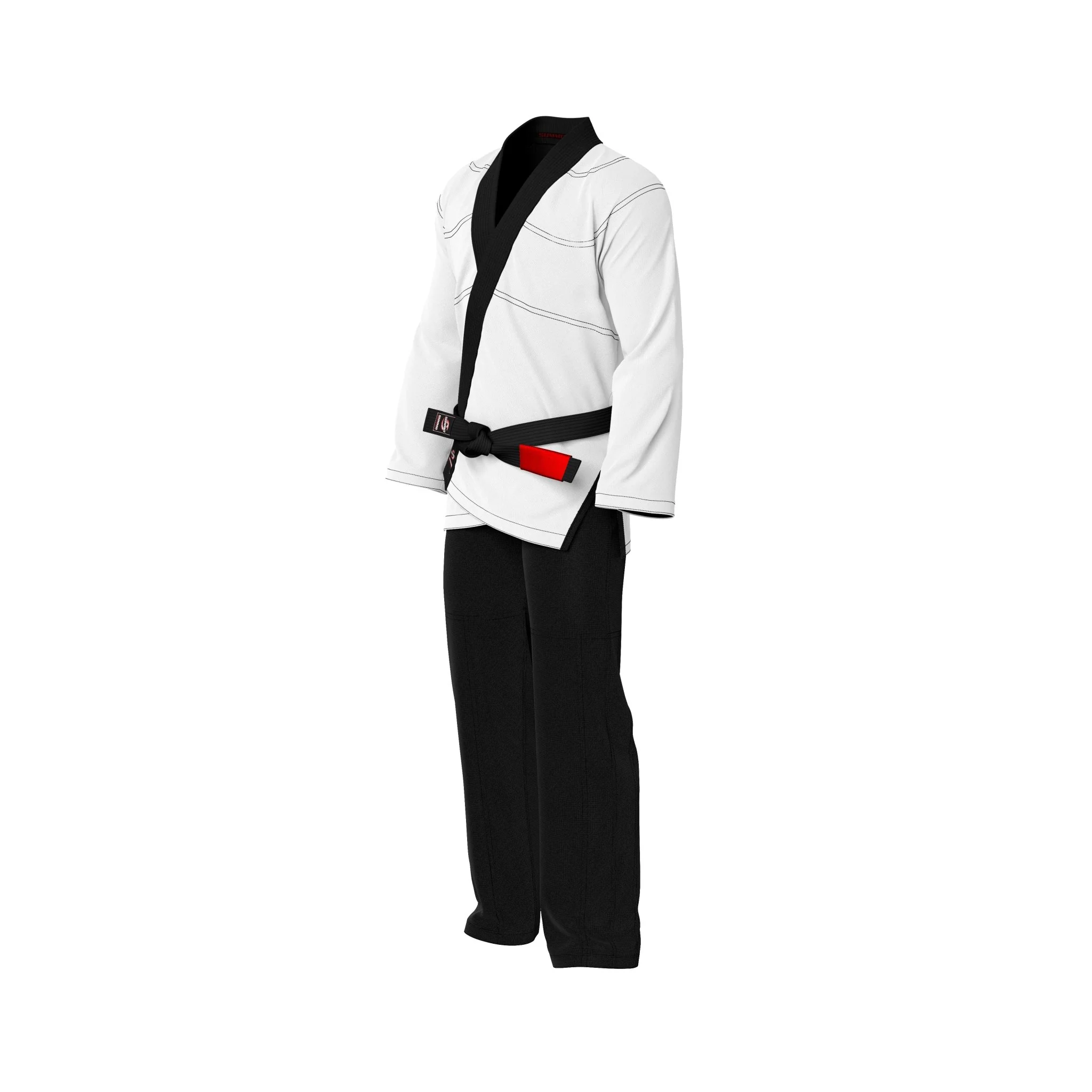Sumpter White with Black Lapel Brazilian Jiu Jitsu GI (BJJ GI) - Image 7