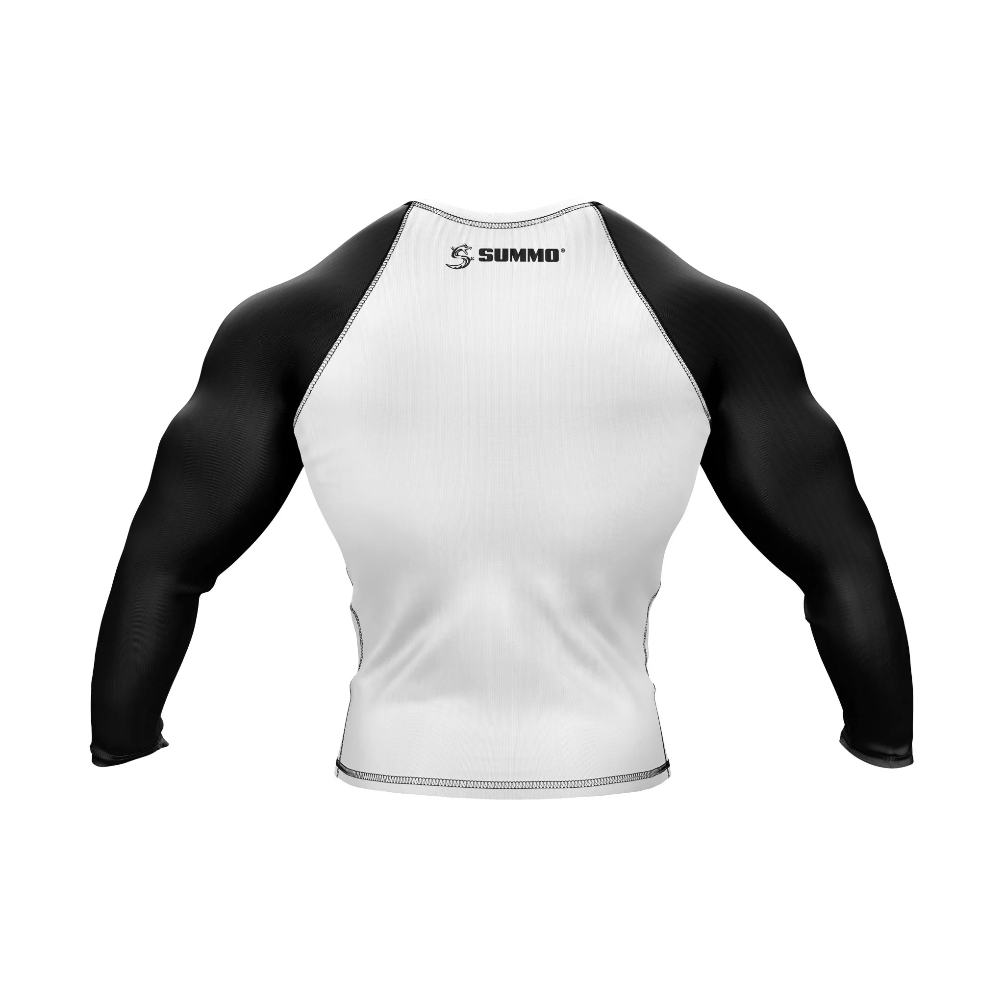 White with Black Sleeves Ranked Rashguard - Image 3
