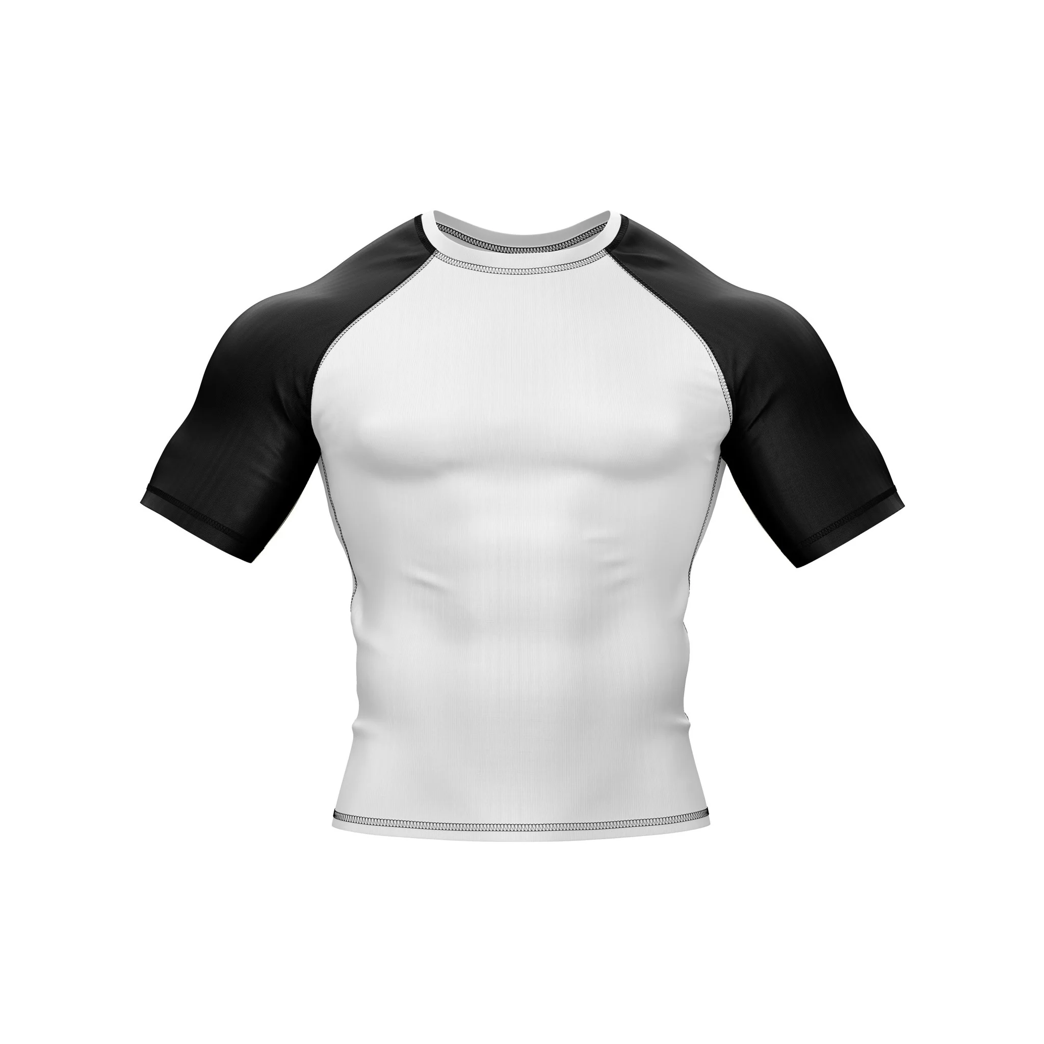 White with Black Sleeves Ranked Rashguard - Image 4