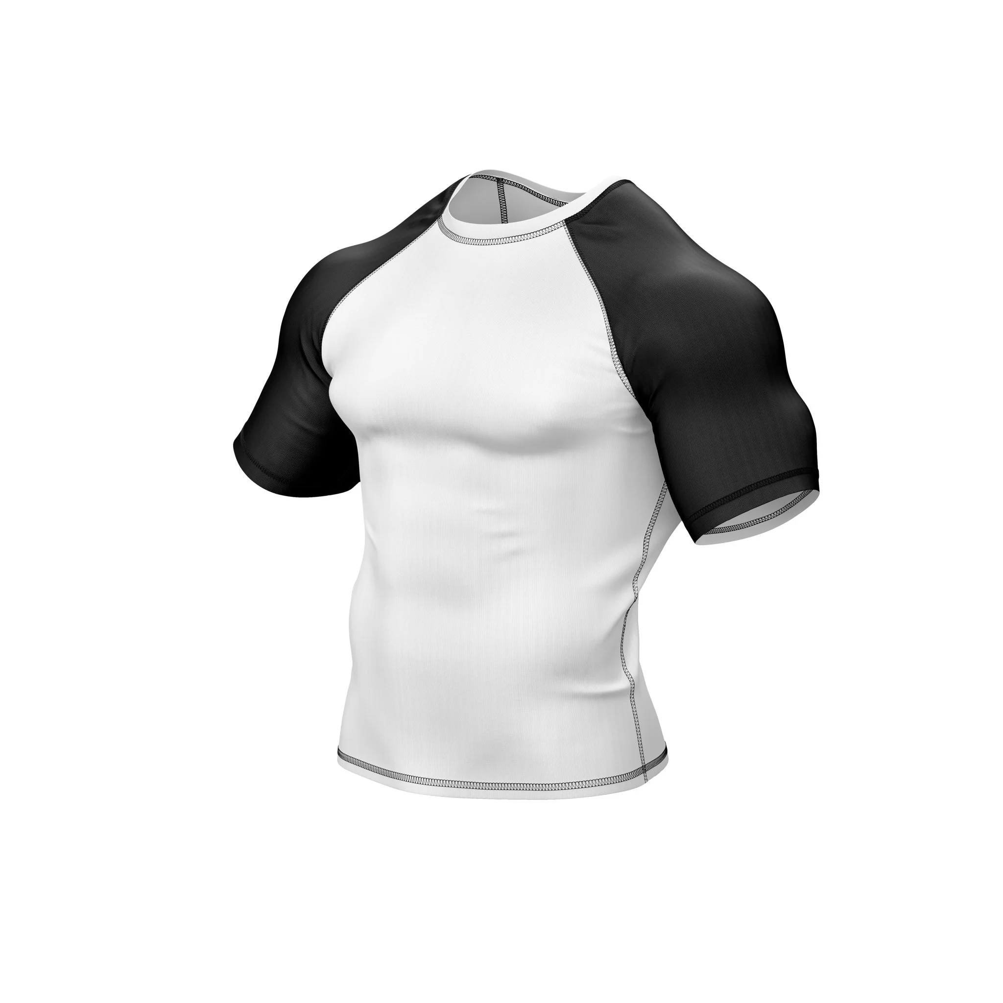 White with Black Sleeves Ranked Rashguard - Image 5