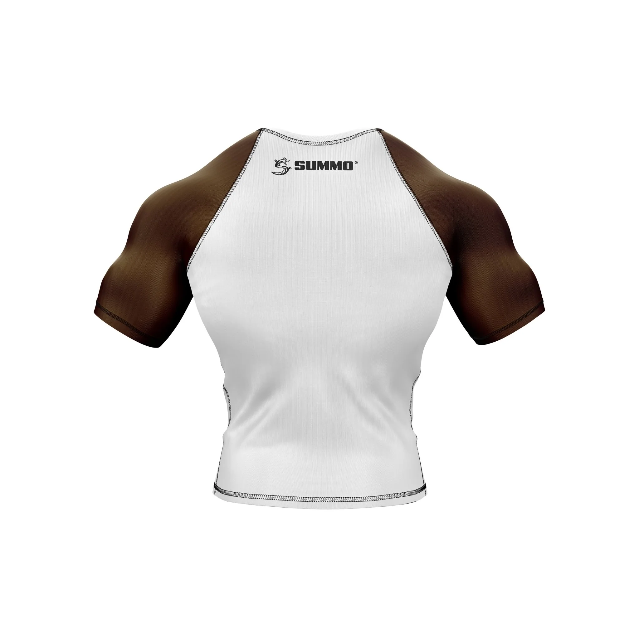White with Brown Sleeves Ranked Rashguard - Image 6