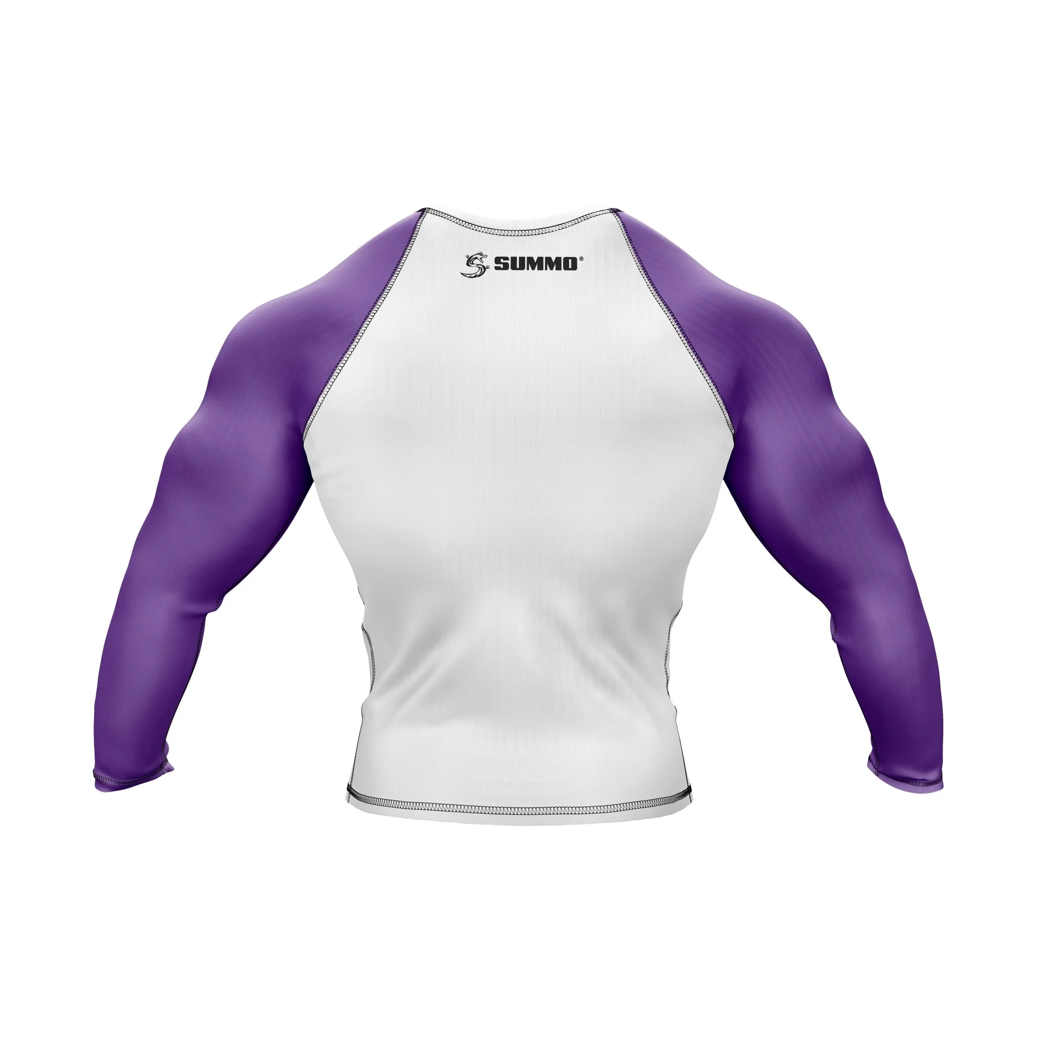 White with Purple Sleeves Ranked Rashguard - Image 3