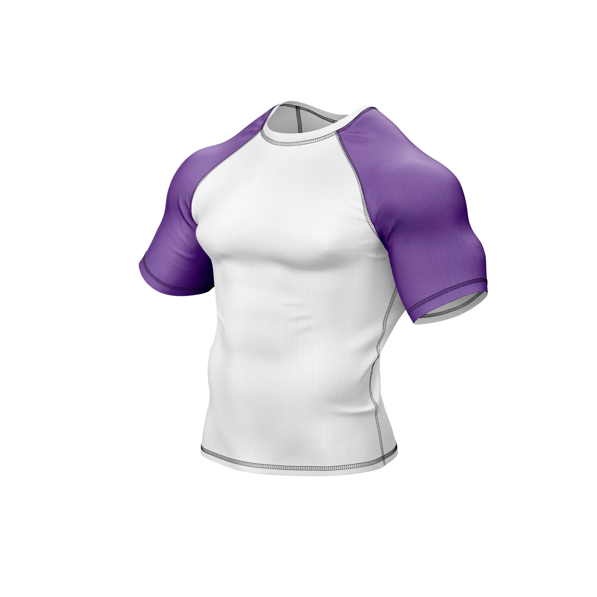 White with Purple Sleeves Ranked Rashguard - Image 5
